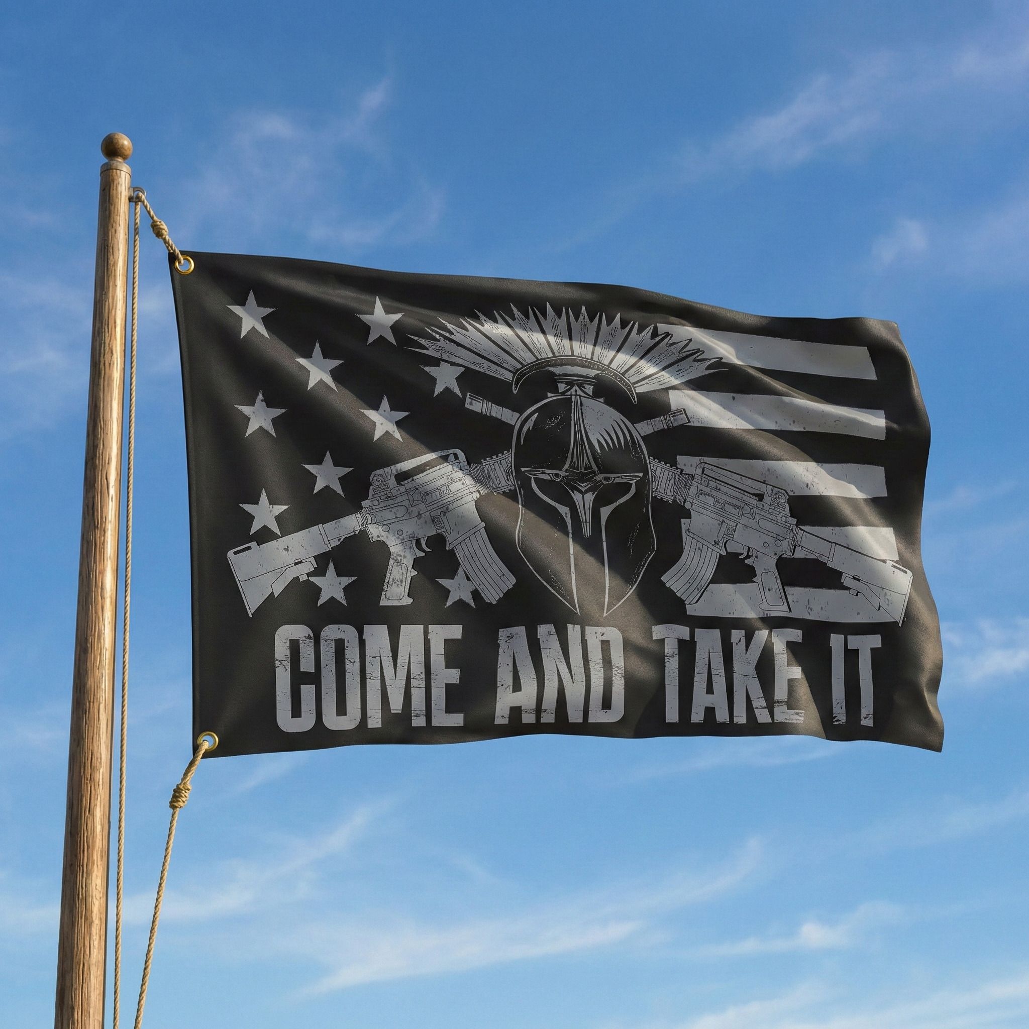 Come And Take It Spartan Flag