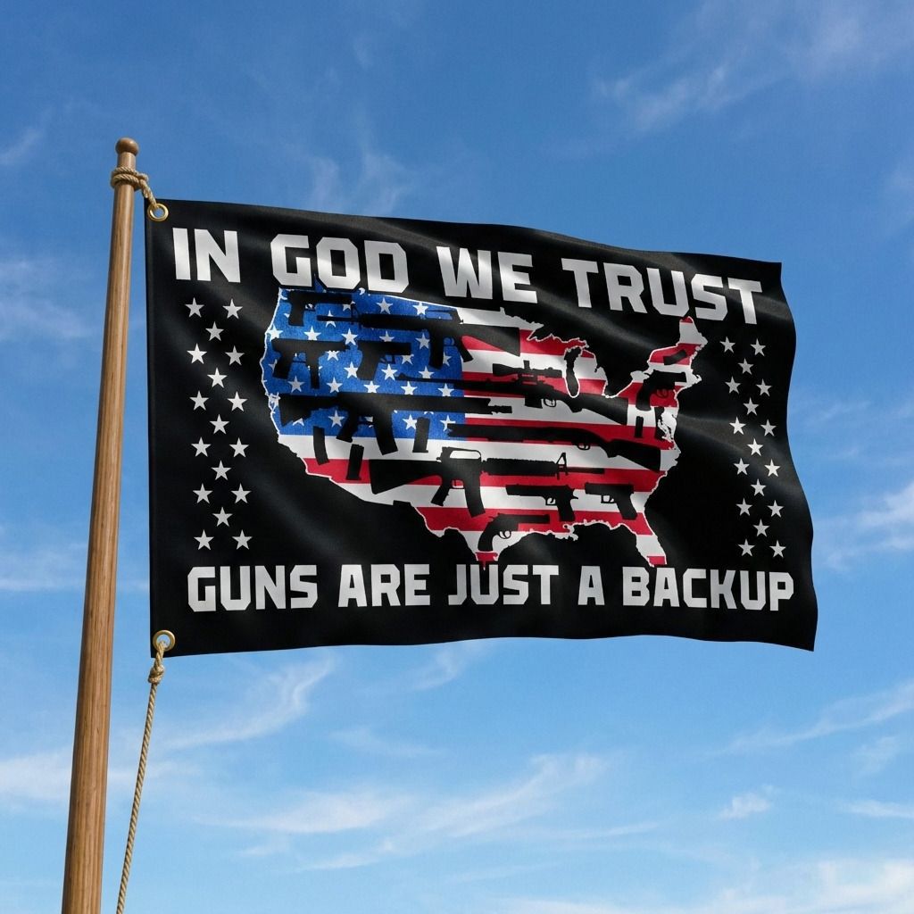 In God We Trust Guns Are Just A Backup Flag